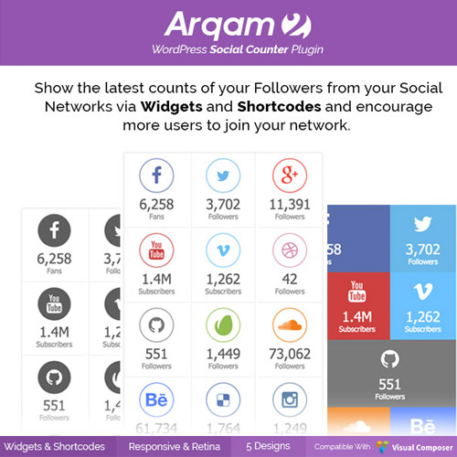 Social Counter Plugin for WordPress Arqam 2.5.1